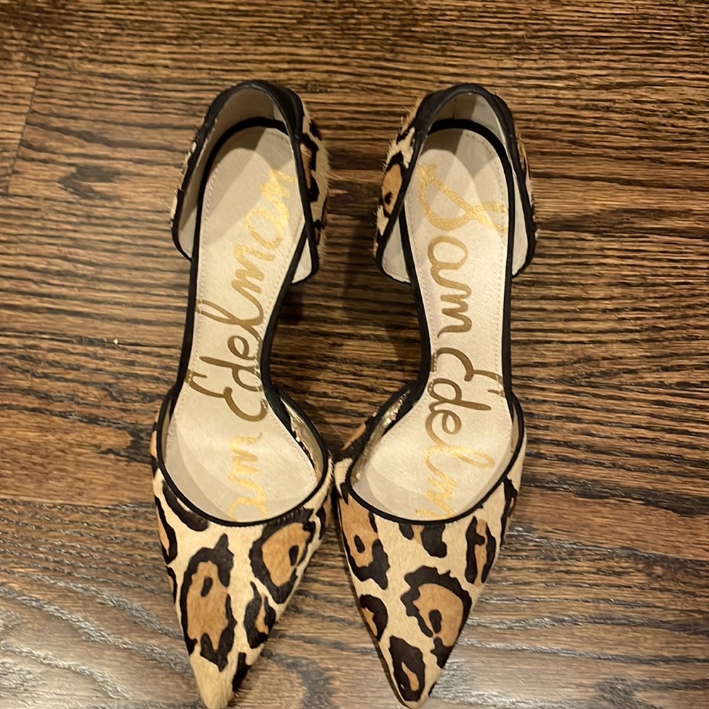Sam Edelman calf hair leopard pumps